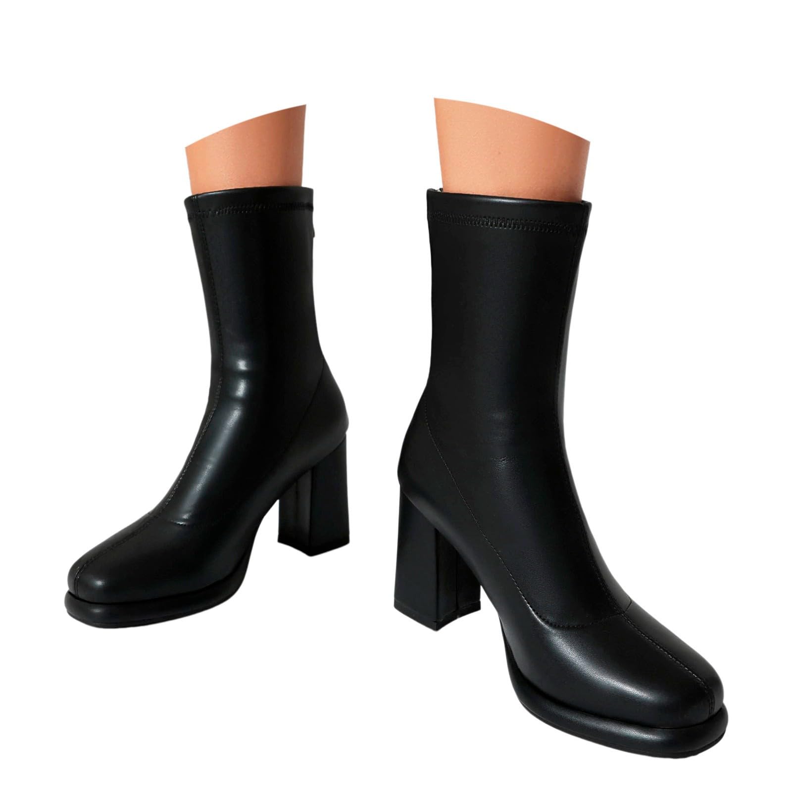 Stivaletti Donna Primaverili Chelsea Con Tacco Largo Stivali Estivi Scarpe Eleganti Traforati Morbidi Stivaletto Beige Leggeri Stivaletti Primaverili Tronchetti