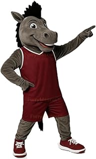 Premium Handsome College Mustang Mascot Costume Party School Spirit Sports Costumes & COOL FAN