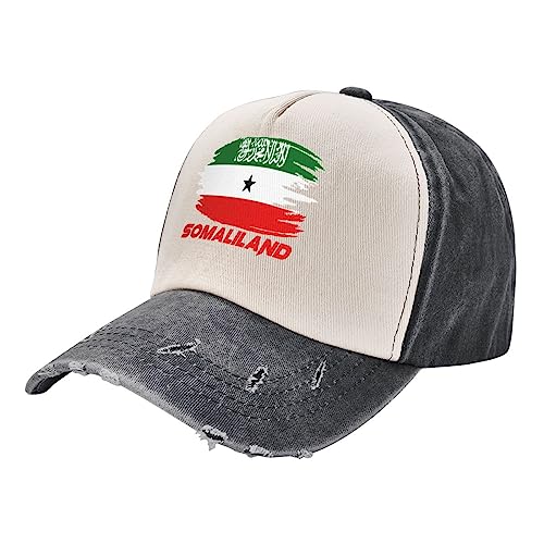 RFSHOP Somaliland Nation Flag Denim Washed Baseball Cap Cotone Unisex Patriottico Papà Vecchio Cappello Regolabile, #1258, Etichettalia unica