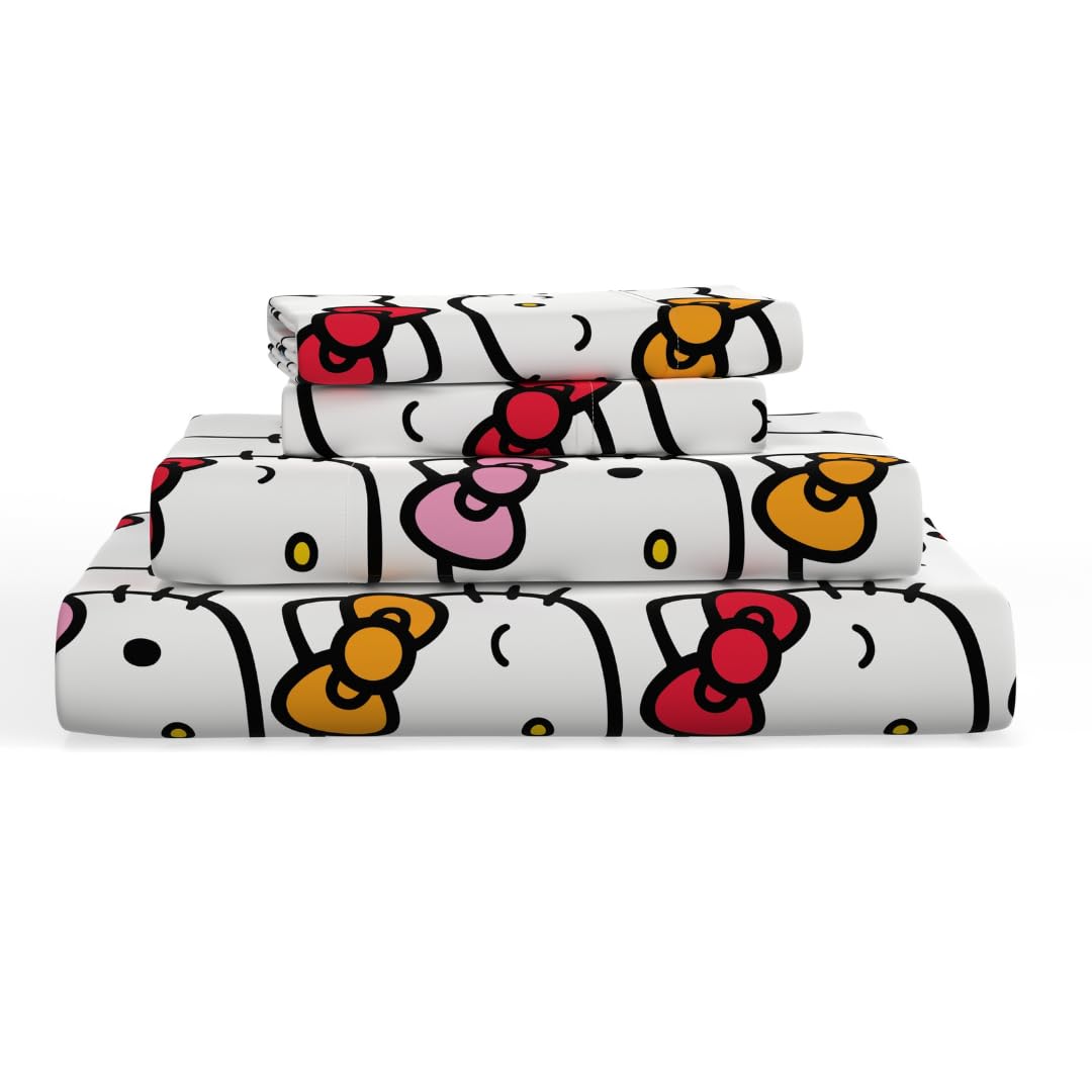 Franco Collectibles Hello Kitty Bows Bedding Super Soft Cozy Microfiber 3 Piece Twin Sheet Set, (Officially Licensed Product)-image-27