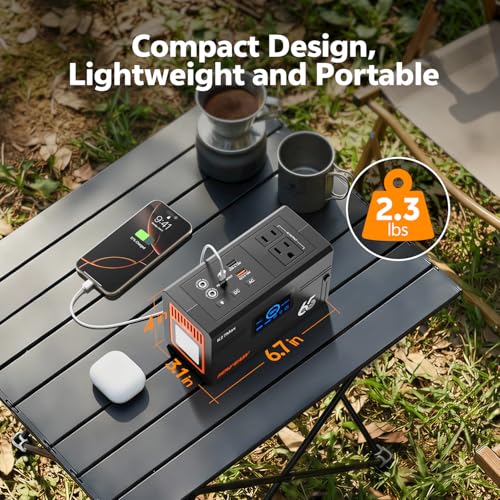 Image of HOWEASY Portable Power Station 135W(270W Peak), Backup Lithium Battery with 110V AC Outlets,98Wh(26400mAh) Solar Generator for Camping,for Outdoor Camping Emergency(Solar Panel Not Included)