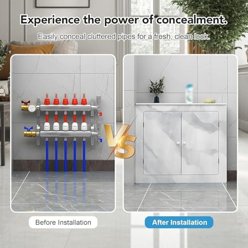 Slish Radiator Cover with Doors - Durable PVC Wood-Plastic Cabinet for Hallways, Offices & Living Rooms, Compact Size 19.7"x27.6"x7.9" - Stylish Home Decor Solution