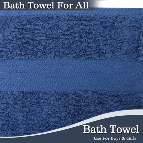 Image of FRESH FROM LOOM 500 GSM Towels for Bath | High Water Absorber & Quick Dry | Ultra-Premium |100% Pure Cotton | Skin Friendly & Soft Men & Women Bath Towel Set (27 x 54 inch | Blue and Grey) - 2pc