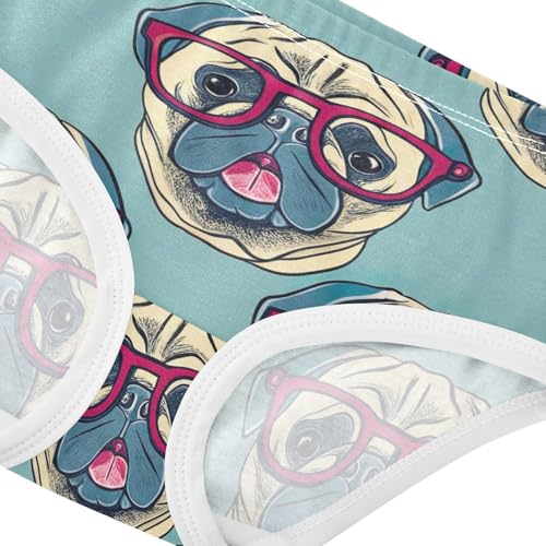 Cute Pug Dogs Green Girls Underwear Toddlers 2t Cotton Panties for Girl Florals Briefs Kids Undies4
