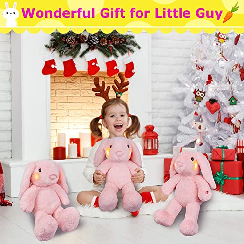 Pink Musical Bunny Colorful Light Up Singing Animated Stuffed Animal Plush Easter Rabbit Toy, Huggable Rabbit With Shaking Floppy Ears, Cuddly Soft Birthday For Baby Kid Toddler Girl #TOP5