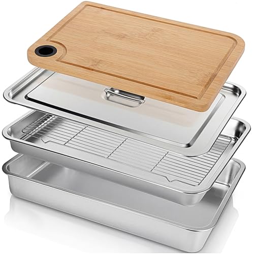 Gisafai 5-in-1 Exlarge Grilling Prep and Serve Trays 24 ×16