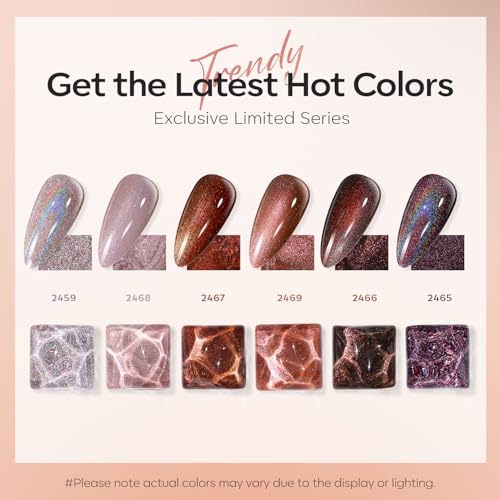 Image of modelones Gel Nail Polish Set Chameleon 6 Colors Dark Brown Coffee Nail Polish