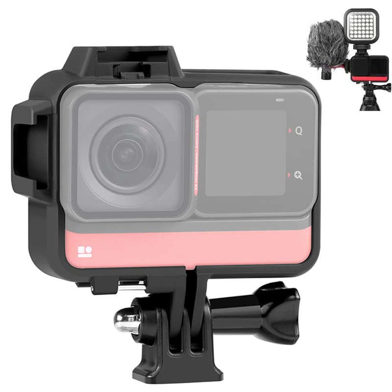 FerbaoProtective Frame for Insta360 ONE RS, PC+ABS Material, Double Cold Shoe, 1/4 inch Adapter, Shock-proof, Compatible with 360RS-BK-20