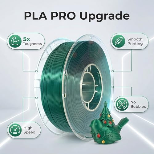Image of PLA Filament 1.75mm Christmas Green 1KG, Clog-Free 3D Printer Filament Dimensional Accuracy + /- 0.02mm, 1kg Spool(2.2lbs) 3D Printing Filament Fits for Most FDM 3D Printers