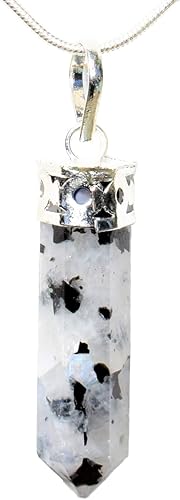 Zenergy Gems - Dije perfecto con piedra preciosa natural cargada del Himalaya, cadena de plata de 20, corazón de carga de selenita incluido