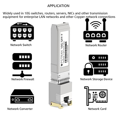 Image of 10GBASE-T SFP+ RJ45 Copper Transceiver Module Compatible with Mikrotik S-RJ10 10G SFP+ 30m Cat6a /7 4 Pack