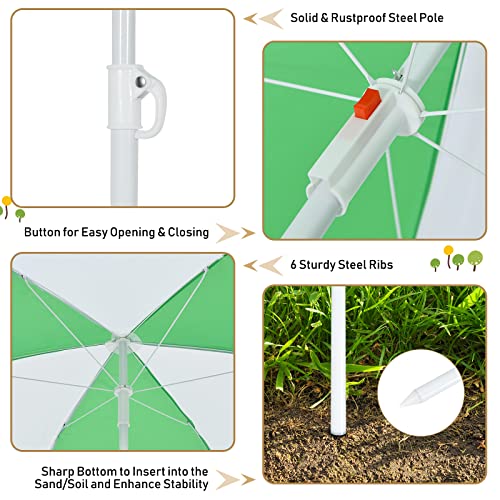 Costzon Kids Picnic Table, 3 In 1 Sand & Water Table W/Height Adjustable Umbrella, Removable Tabletop, Children Outdoor Toy Playset W/2 Play Boxes, Wooden Convertible Activity Play Table #TOP5