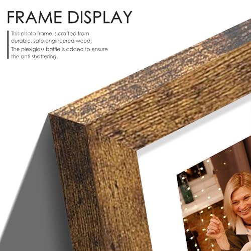 Image of DUENPY 13x16 Picture Frame 5x7 Collage Picture Frame Displays Five 5x7 inch Photos Collage Wall Decor Wall Hanging Brown
