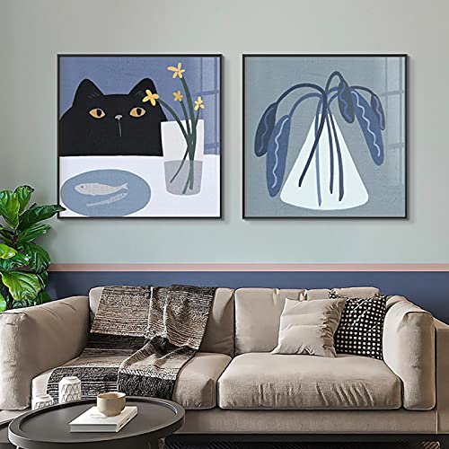 Affiche vase abstrait noir japonais poster salon moderne 50x50cm