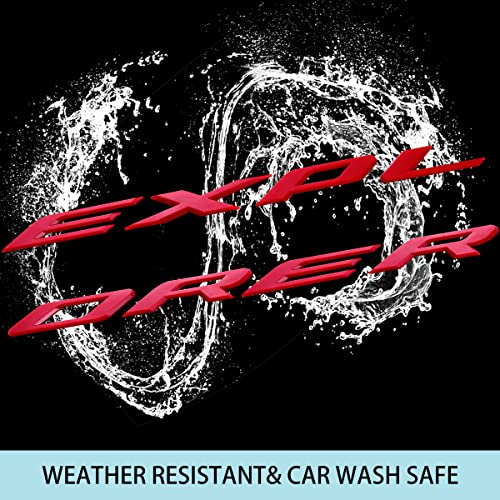 3D Raised Front Hood Grill Letters Decals Badge Emblem Nameplate Compatible For 2011-2020 2021 2022 Explorer Stickers - Red #TOP3