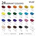 WUO 24 Colors Professional Acrylic Paint Set, 250ml/8.45oz, Large Bulk Rich Pigment Acrylic Paint, Non-Toxic Multi Surface Art Supplies for Artists Adults Beginners on Canvas Wood Fabric Rock Crafts