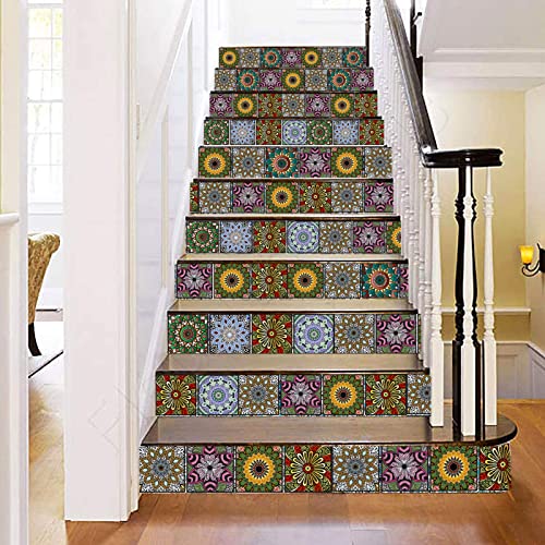 Mandala Decorative Tile Stickers Set 12 Units 6X6 Inches, Peel And Stick Self Adhesive Removable Stickers For Kitchen Backsplash ,Furniture,Staircase,Stick On Tiles #TOP3