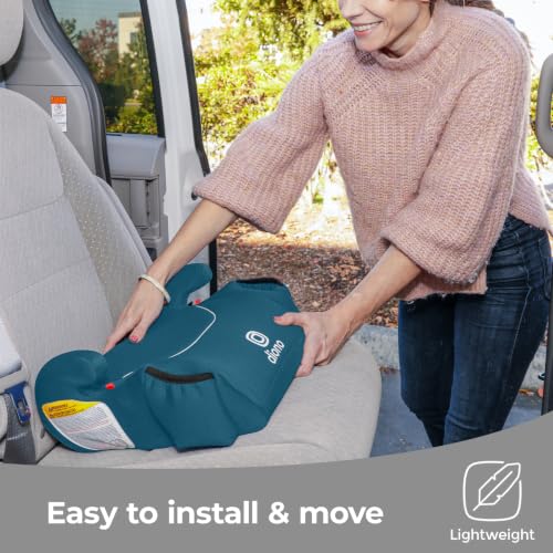 Image of Diono Solana, No Latch, Pack of 2 Backless Booster Car Seats, Lightweight, Machine Washable Covers, Cup Holders, Blue Razz Ice