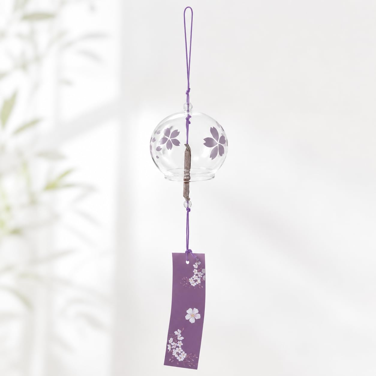 Artibetter Japanese Glass Wind Chime - Cherry Blossom Decor -1