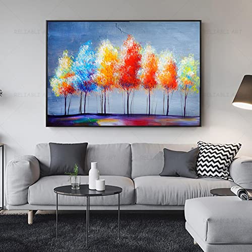 Peinture moderne paysage abstrait toile mur Art peinture arbre affiche et impression salon 60x90