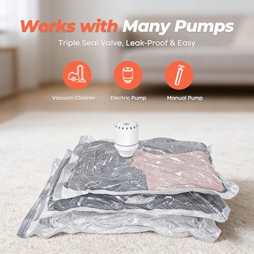 Vacbird Vacuum Storage Bags, 9 Pack Double Zip Seal Reusable Space Saver Bags for Clothes,Travel - Image 6