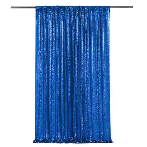 Image of 4th of July Party Decorations,1 Panel 5FTx8FT Navy Blue Sequin Backdrop Curtains, Glitter Party Decorations Background Drapes for Birthday Party Graduation Photo Booth Decor