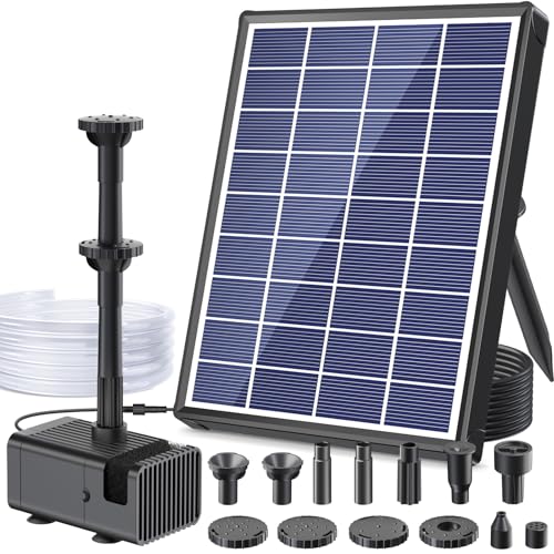 Antfraer 6.5W Solar Fountain Pump for Bird Bath, Solar Water Fountain with Upgraded Dry-run...