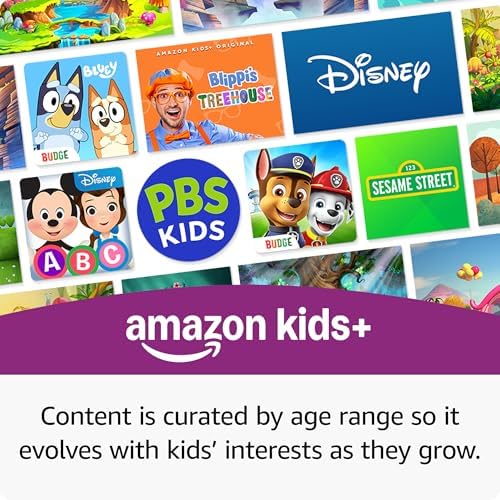 Amazon Fire 7 Kids tablet (newest model) ages 3-7. Top-selling 7" kids tablet on Amazon. Includes 6 months of ad-free and exclusive content, easy parental controls, 10-hr battery, 16 GB, Blue - 2
