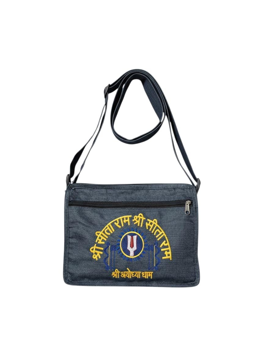 Shree Ram Sling Bag for Men & Women | Shoulder Bag with “Shri Sita Ram” Embroidery | Travel, Office, College & Daily Use Crossbody Bag-picture-42