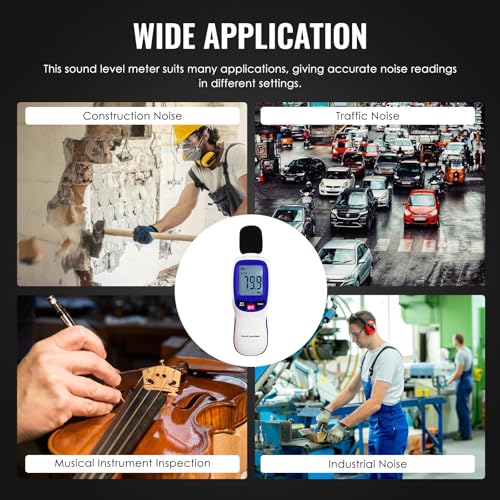 Dezibelmesser, Bluetooth-Schallpegelmesser-Recorder mit 20.000 Datensätzen 30-130dBA Tragbarer SPL dB Geräuschpegelmesser mit App-Echtzeitüberwachung, Datenexport für laute Nachbarn oder Fabriken