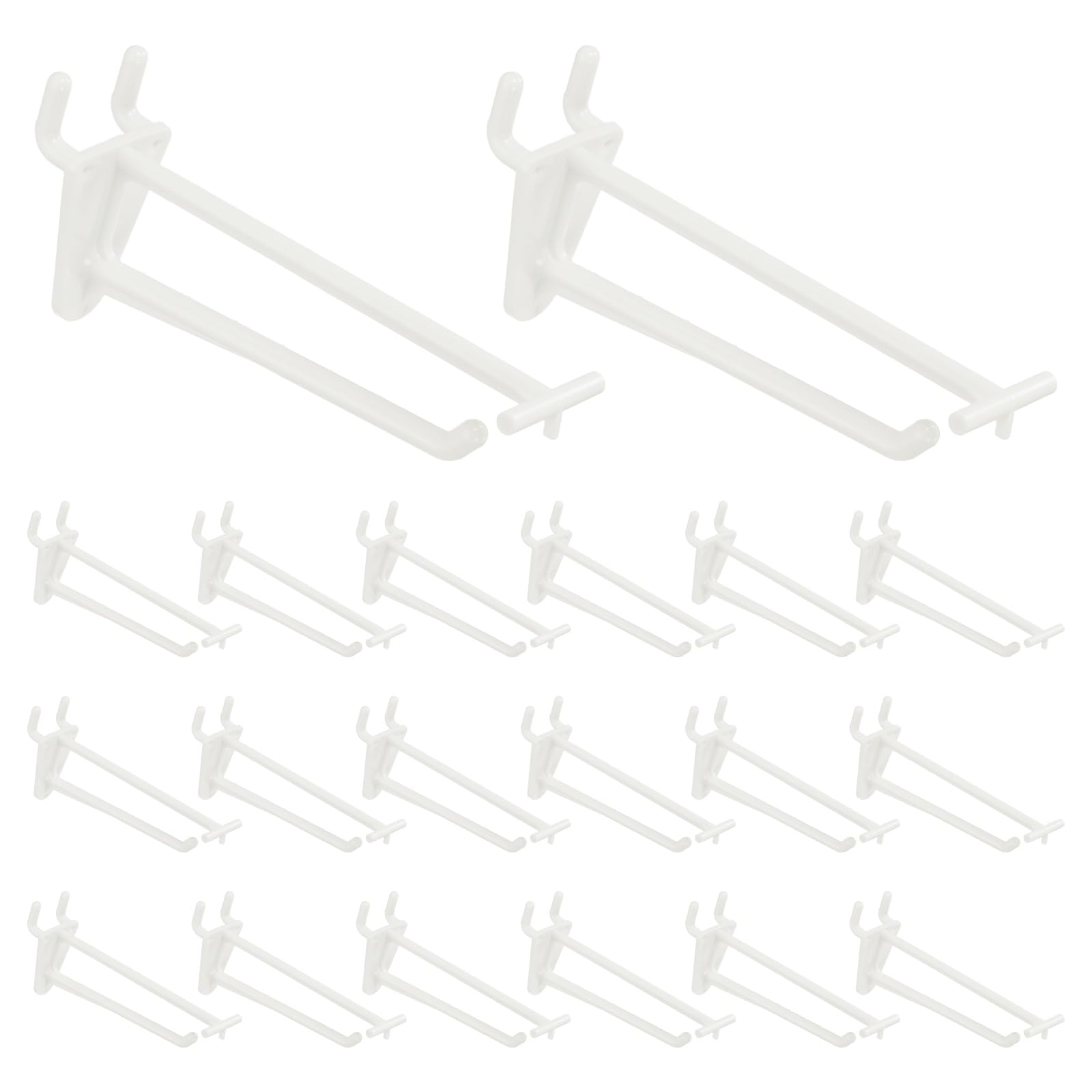 Crochets pour panneau perforé blanc plastique 10cm accessoire rangement mural