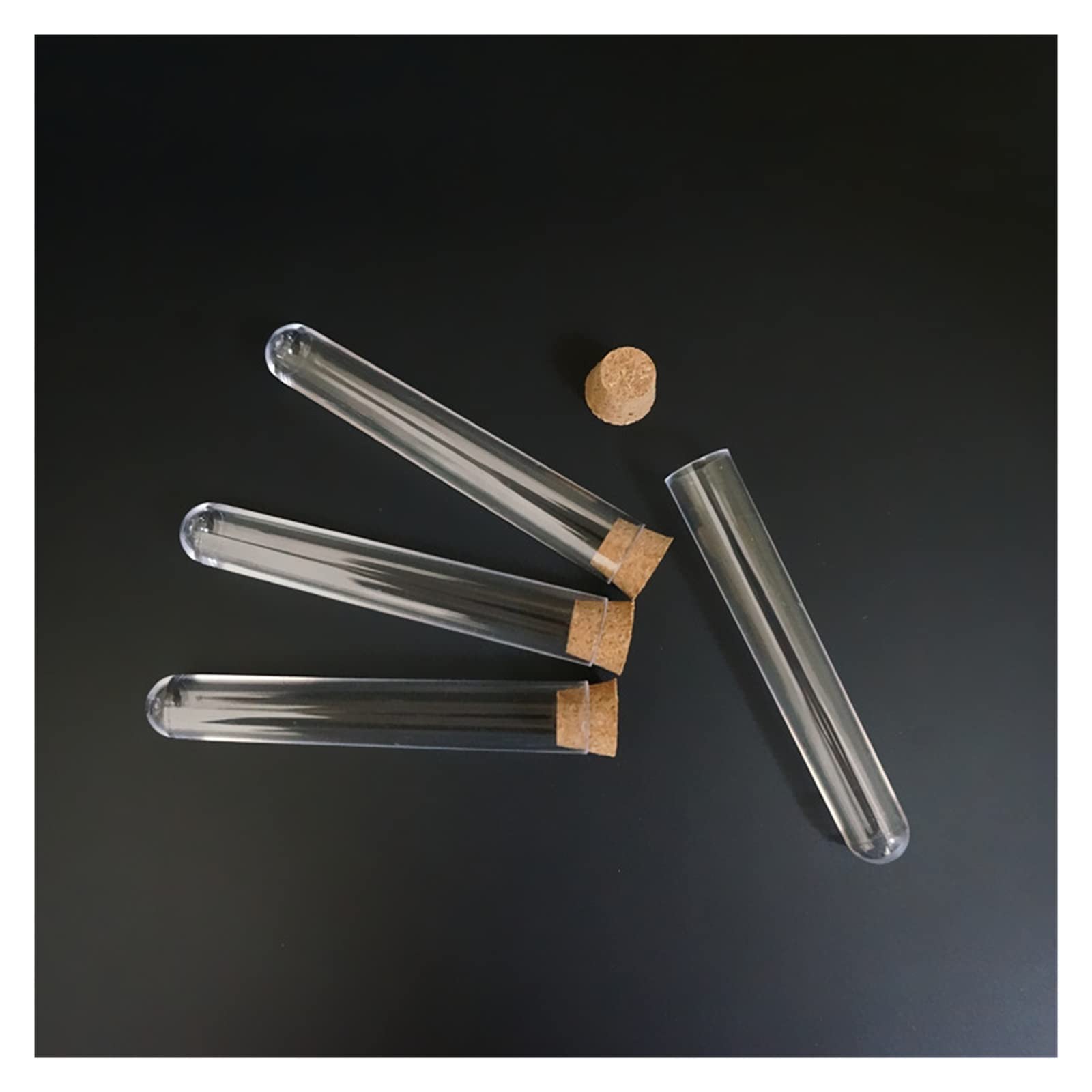 YYJzsw 50 Sztuk/100 Sztuk/200 Sztuk 12x75mm Probówki Laboratoryjne Z Korkami Przezroczyste Plastikowe Probówki(200pcs)
