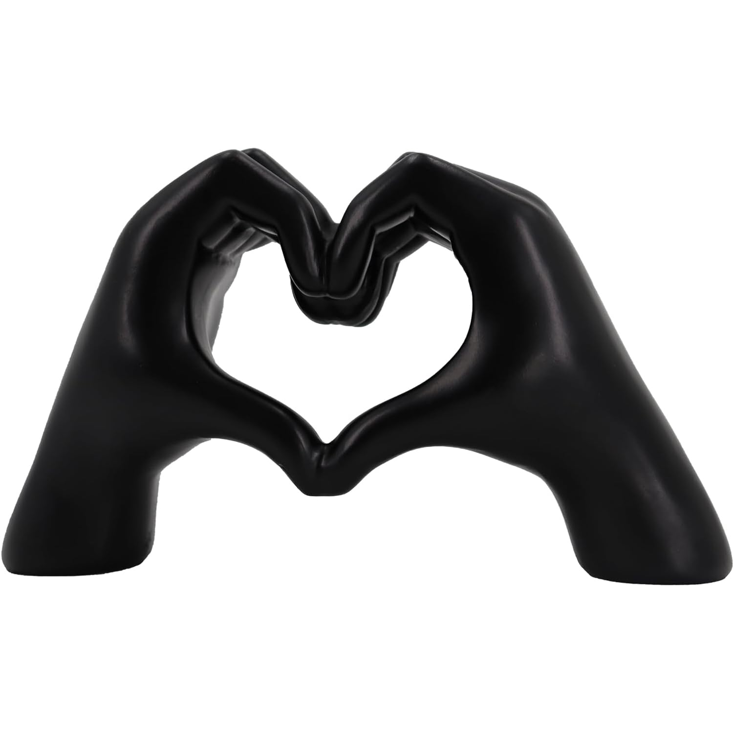 Kityemo Estatua de dedo de amor moderna, decoración de gestos negros, escultura artística moderna, dedo personalizado, perfecta para decoración creativa de bodas y escritorio