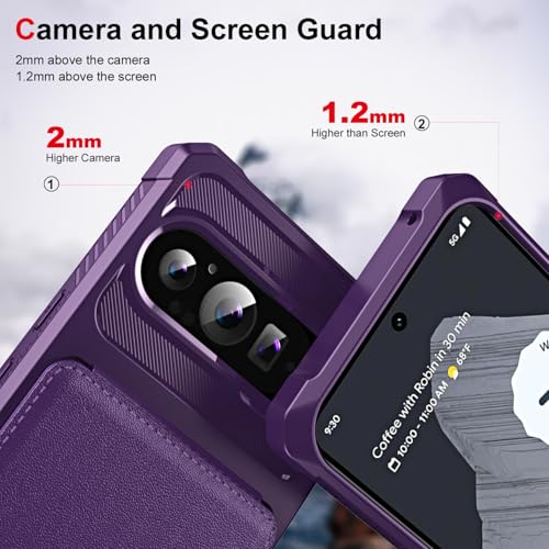 CCSmall for Google Pixel 9 Pro Wallet Case with Card Holder for Women Men, PU Leather Card Holder Cover & TPU Bumper Phone Case for Google Pixel 9/9 Pro ZM Purple by CCSmall - Used condition - Image 4