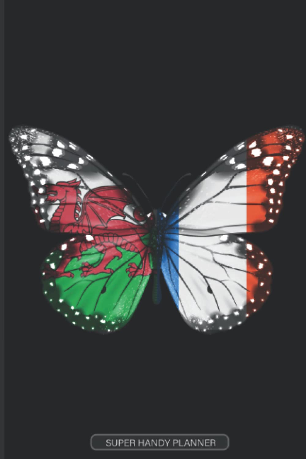 Planner: Welsh French Flag Combined Butterfly Flags Of Wales France