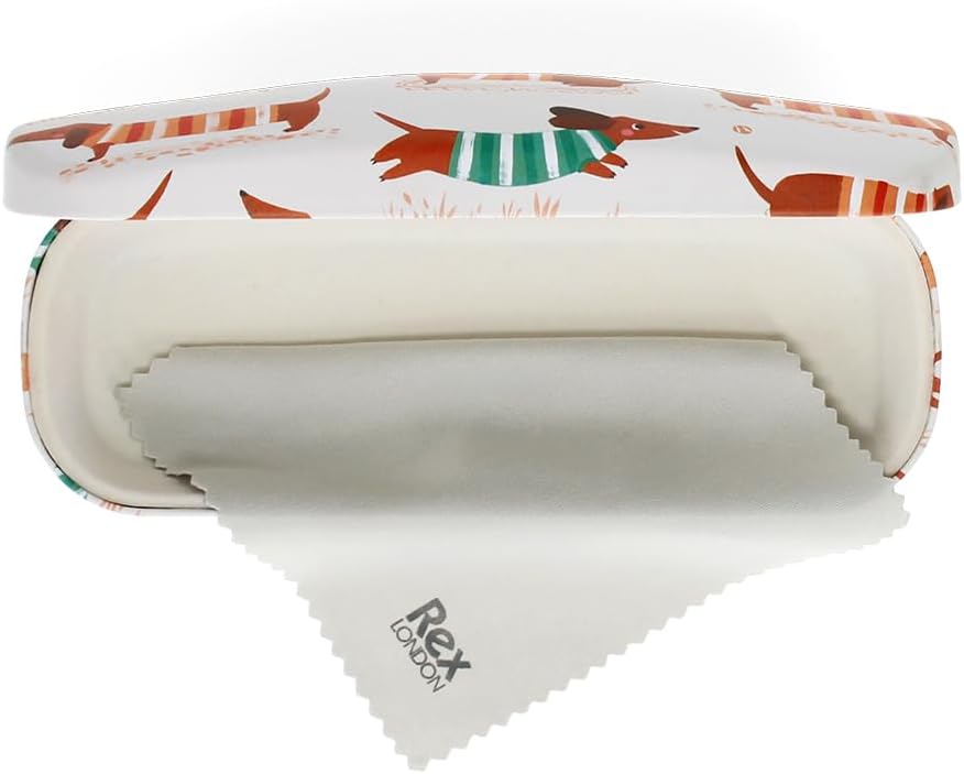 Rex London Glasses Case & Cleaning Cloth Sausage Dog Case Dachshund Motif image 3