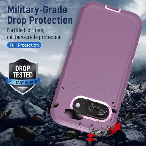 Coque Pixel 9A anti-chute protection écran bordeaux robuste avec clip de ceinture - 3