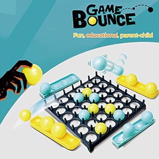 Sank Bluesunset Bounce-Off Party Game Family Bouncing Balls Board Games activate table Toys With 16 Balls,9 Challenge Cards for Party,2-4 Palyers Game