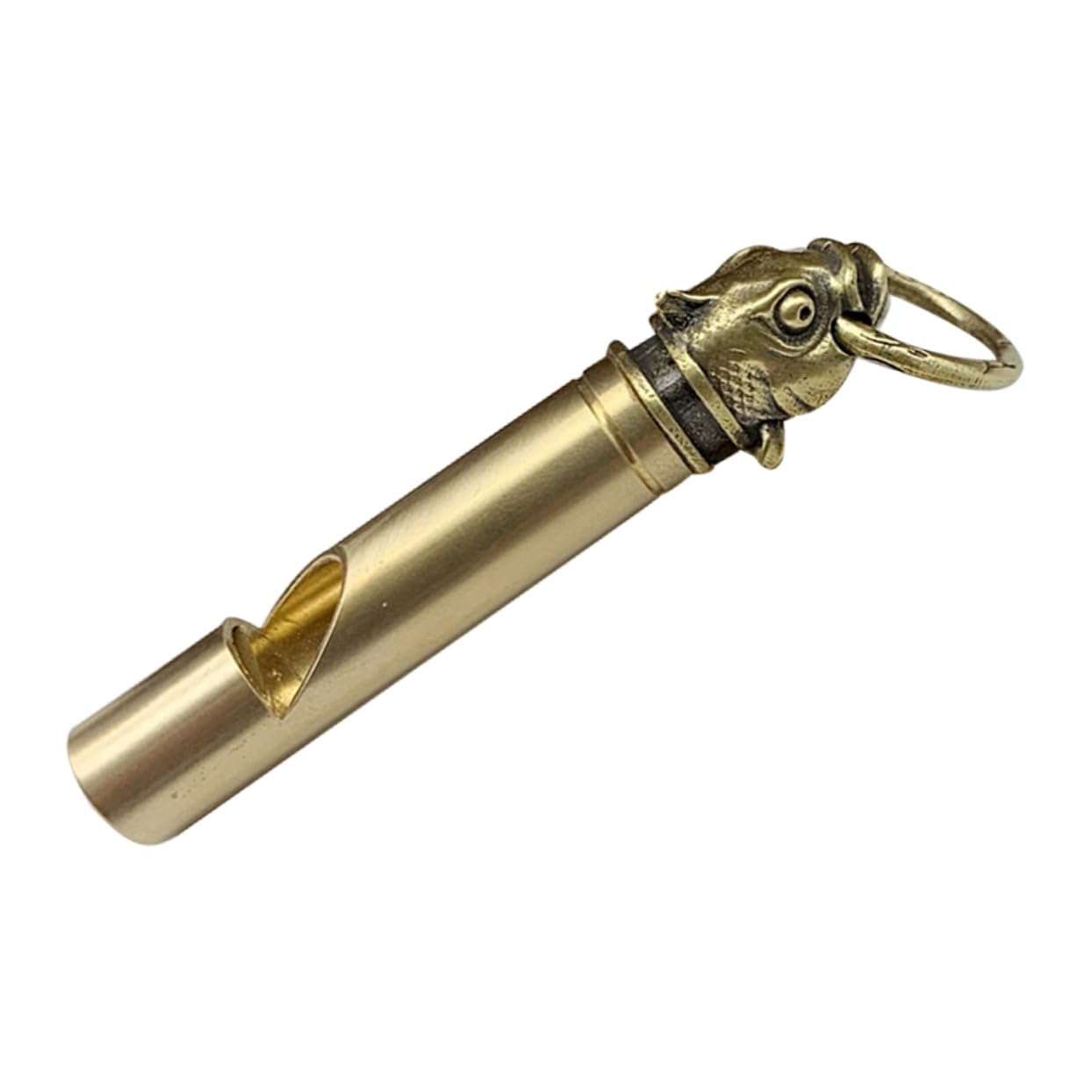COSMEVIVI Brass Wrist Keychain Handheld Emergency Whistle Metal Whistle for Camping Outdoor Activities