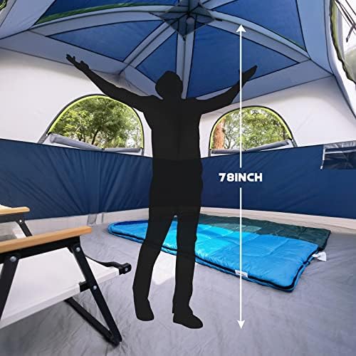 UNP Tents 6 Person Waterproof Windproof Easy Setup,Double Layer Family Camping Tent with 1 Mesh Door & 5 Large Mesh Windows -10'X9'X78in(H) (Dark Blue) 3