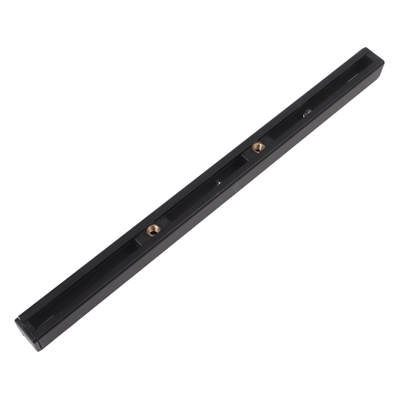 Binario di scorrimento laterale per kayak e canoe, 30 cm, nero, con dadi in rame da 6 mm e 2 cursori