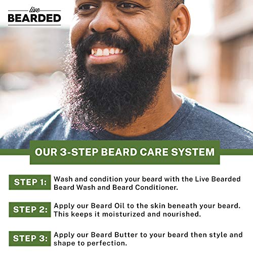 Live Bearded: Beard Conditioner - Executive - Facial Hair Conditioner - 8 Oz. - Strengthens And Softens - All-Natural Ingredients With Biotin, Coconut Oil, Argan Oil, And Caffeine - Made In The Usa #TOP5