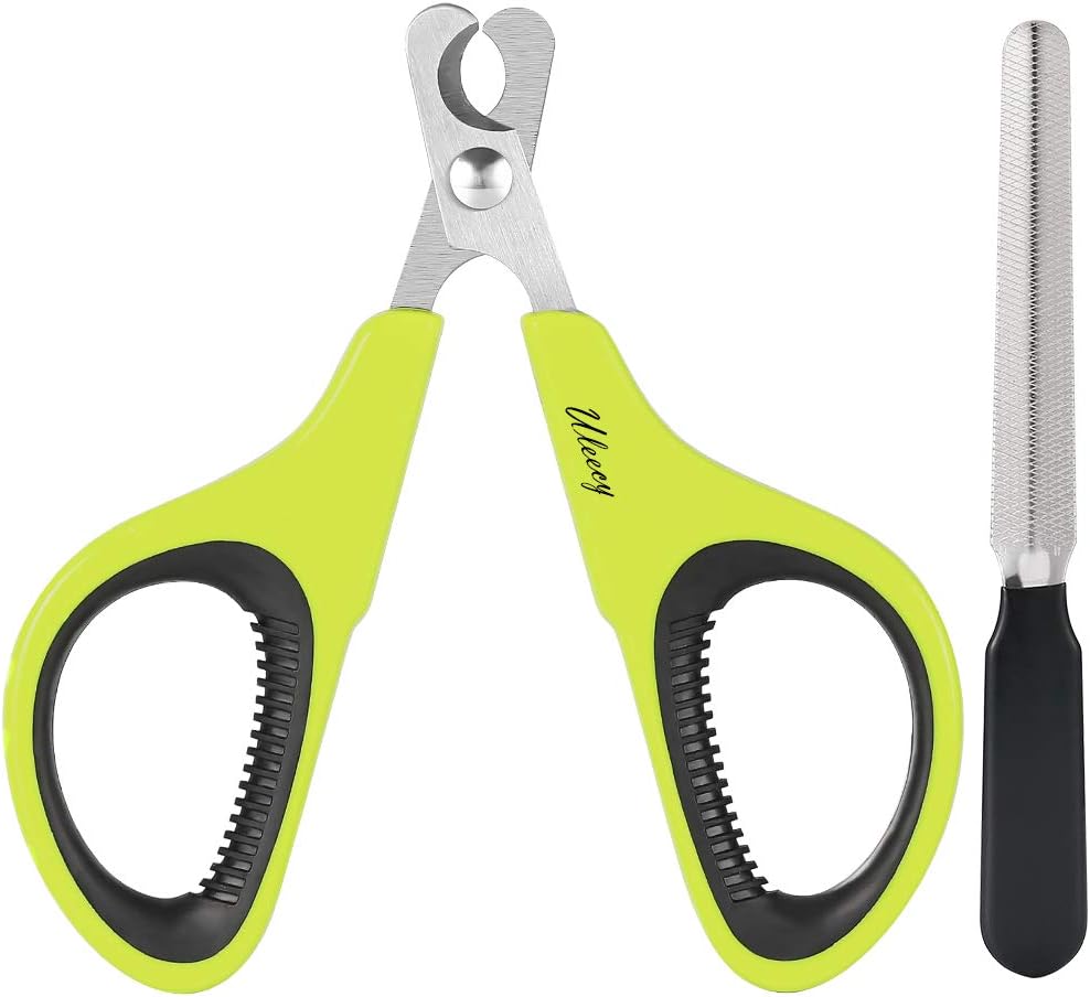 Uleecy Pet Nail Clippers for Small Animals: Dog, Cat, Rabbit, Bird, Ferret, Puppy, Kitten - Cat Nail Clippers Trimmer for Paw Grooming - Cat Claw Clippers Scissors & Nail Cutter - Free Nail File