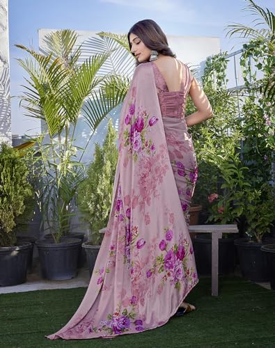 Image of Yashika Women's Tussar Silk Printed Ready To Wear one Minute Saree With Unstitched Blouse | 1 Minute saree | Ready To Wear sari | saree for women