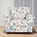 SearchI Stretch Sofa Cover Printed Couch Covers, Floral Pattern 2 Piece Armchair Slipcover with Separate Chair Cushion Cover, Washable Furniture Protector for Living Room(Armchair, Ball Flower)