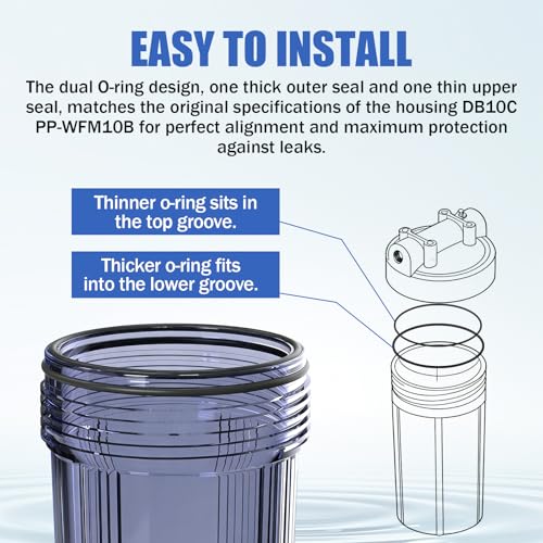 Whole House Water Filter O Ring 10\"X4.5\", 20\"X4.5\" for Simpure DB10C PurePlus PP-WFM10B Filter Housing Replacement Seals & Gaskets - 2PCS - Thumbnail 6
