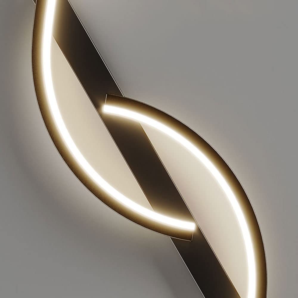 Światło na ścianie， Dekoracja ścienna do wnętrz, kinkiet LED sypialni, salonu, łazienki, schodów, oświetlenia alejki(Black,Warm light)