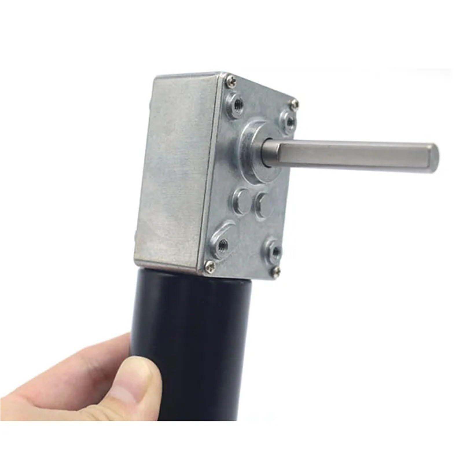 Bürstenloser Gleichstrommotor mit hohem Drehmoment, 12 V/24 V, mit Schneckengetriebe und Reduzierstück, rechtwinklig, lange Welle, PWM