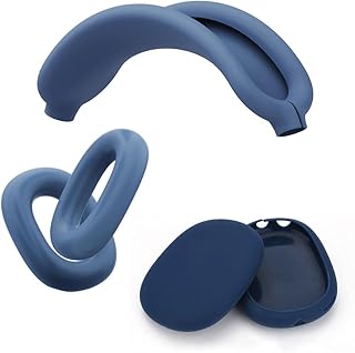 JZS Silicone Case Cover for AirPods Max Headphones, Anti-Scratch Ear Pad Case Cover for AirPods Max, Accessories Soft Silicone Skin Protector for Apple AirPods Max (Navy)