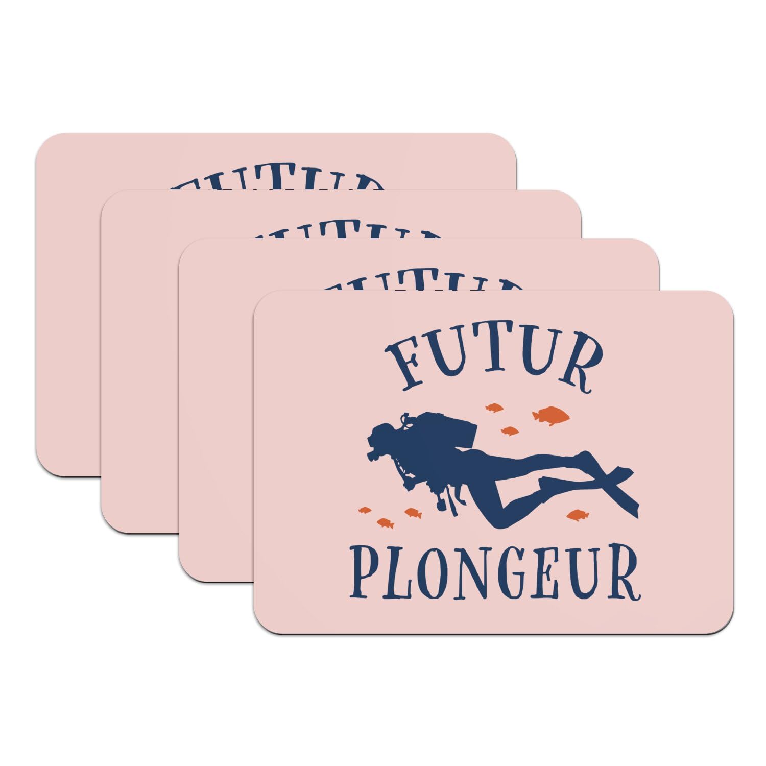 Sets de table plongée sous-marine rose pour repas de famille et passionnés